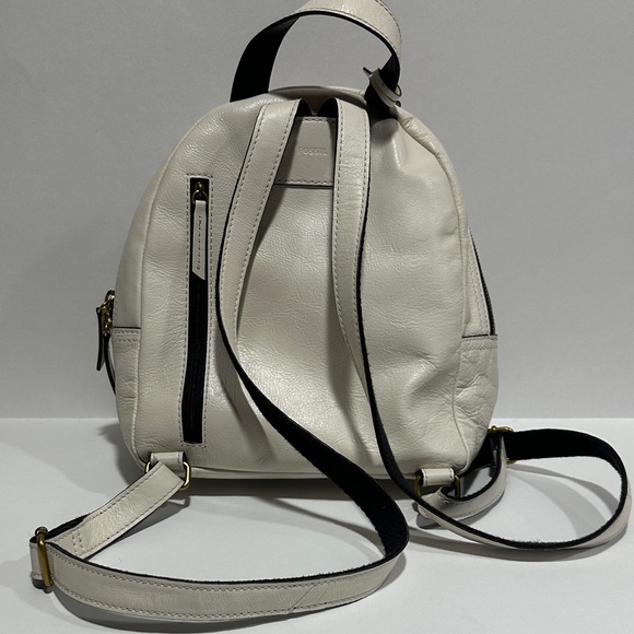 Fossil Megan White Pebbled Leather Backpack with Multicolor Floral Accents - Picture 5 of 6